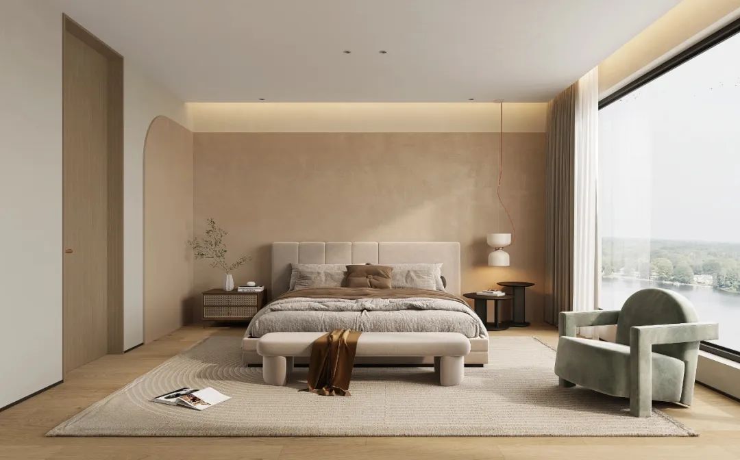 艺术涂料装修案例图片：如何让卧室兼具”美貌“与”健康舒适“