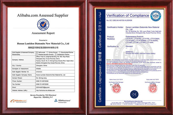 蓝天豚硅藻泥通过莱茵认证、CE认证